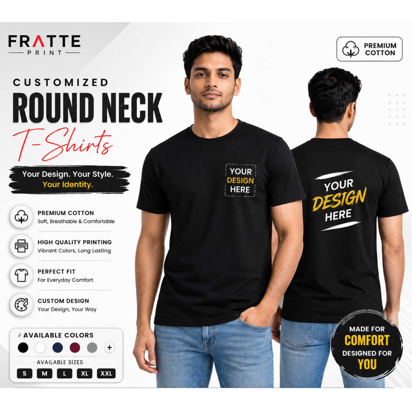 Customized Cotton Regular Fit T-Shirt