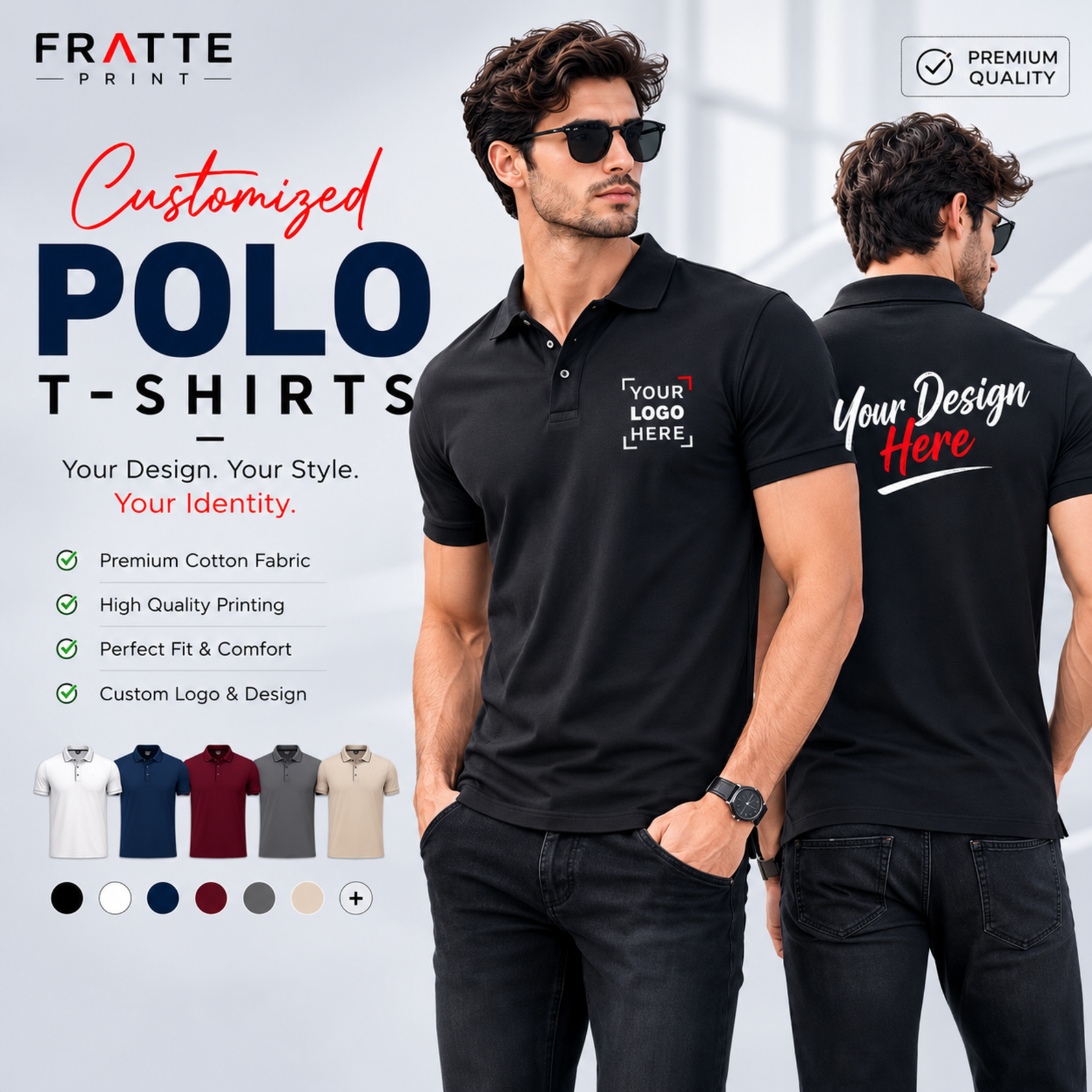 Customised Cotton Polo T-Shirt