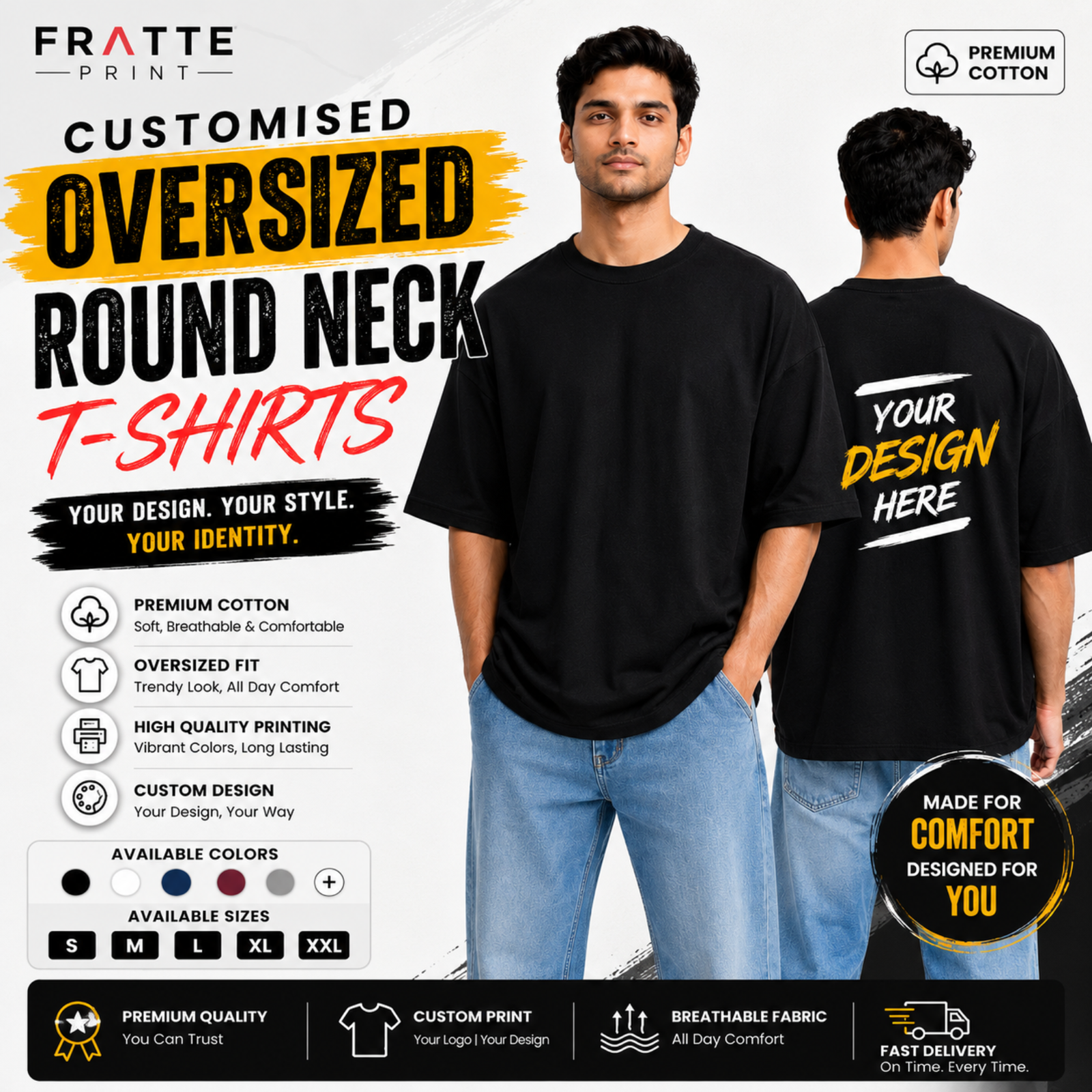 Customised Cotton Oversized T-Shirt